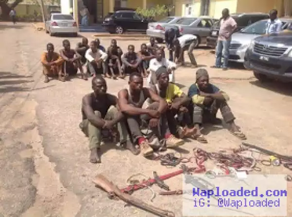 Photos: Police arrests 15 suspected kidnappers in Kaduna, including those involved in the abduction of late Col. Inusa